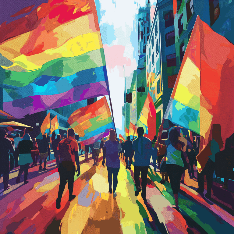 This image is showing a global Pride with vibrant colors