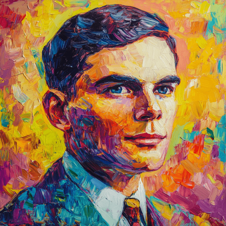 This image shows Alan Turing, gather of Artificial Inteligence