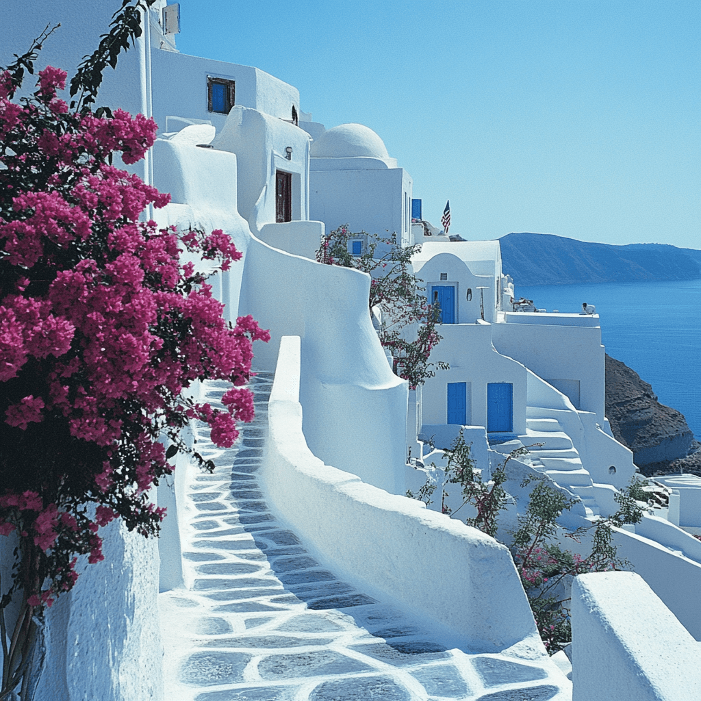 This image shows Santorin in a panoramic View