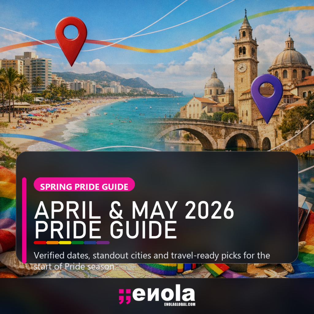 Square social media image for Upcoming Pride Events in April and May 2026