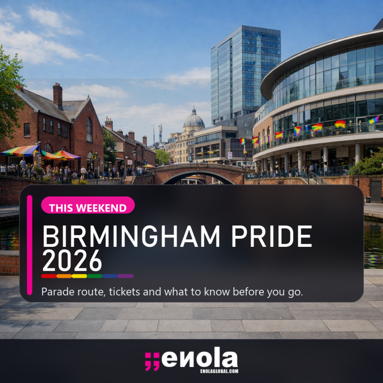 Square social media image for Birmingham Pride 2026 weekend guide