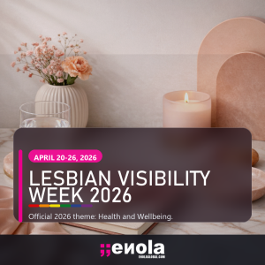 Square social media image for Lesbian Visibility Week 2026