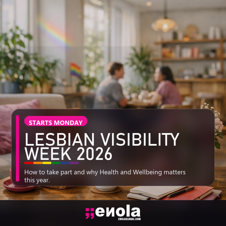Square social media image for Lesbian Visibility Week 2026 take part guide