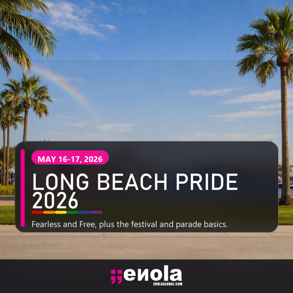 Square social media image for Long Beach Pride 2026 weekend guide