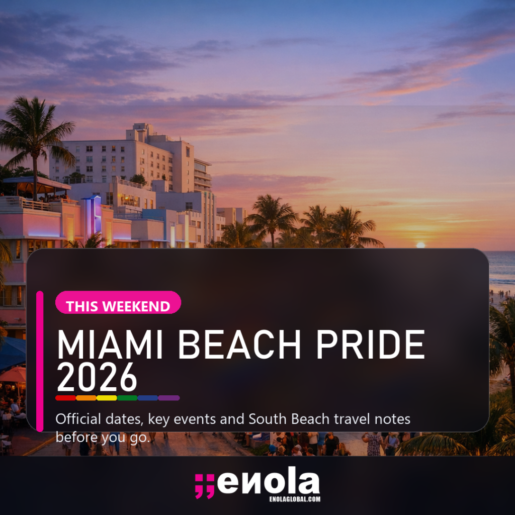 Square social media image for Miami Beach Pride 2026