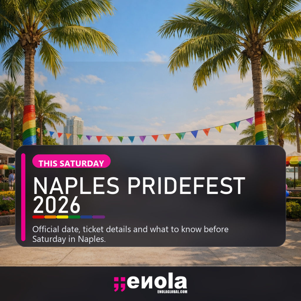 Square social media image for Naples PrideFest 2026